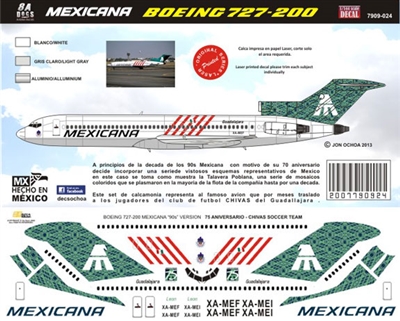 1:200 Mexicana Boeing 727-200 (Chivajet)