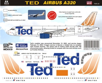 1:200 TED (by United) Airbus A.320