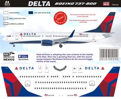 1:200 Delta Airlines (2007 cs) Boeing 737-800(W)