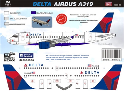 1:200 Delta Airlines (2007 cs) Airbus A.319