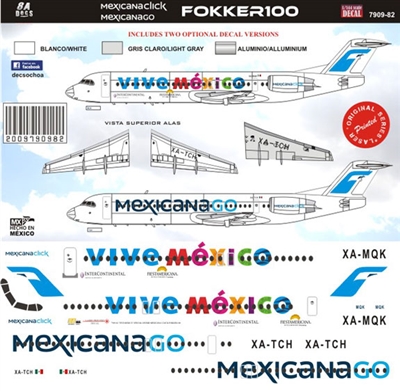 1:200 Click Mexicana Fokker 100 "Vive Mexico"