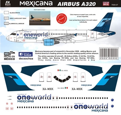1:200 Mexicana 'OneWorld' Airbus A.320