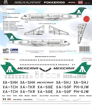 1:200 Mexicana Fokker 100