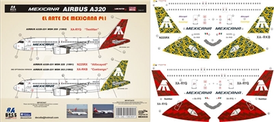 1:200 Mexicana 'Atlixcayoti' and 'Cuetzango' Airbus A.320 (2 schemes)