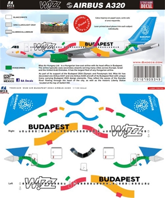 1:200 Wizzair Airbus A.320 "Budapest 2024 Olympic Bid"
