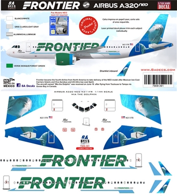 1:200 Frontier Airlines Airbus A.320 NEO "Mia the Dolphin"