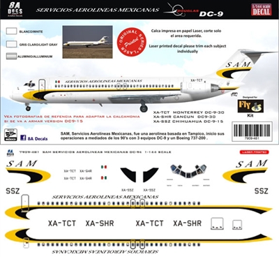 1:200 Servivios Aereos Mexcianas Douglas DC-9-30