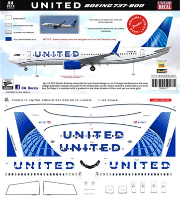 1:200 United Airlines (2019 cs) Boeing 737-800