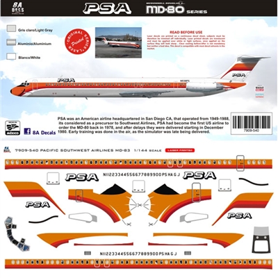 1:200 Pacific Southwest Airlines McDD MD80