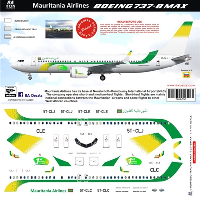 1:200 Mauritania Airlines Boeing 737-MAX8