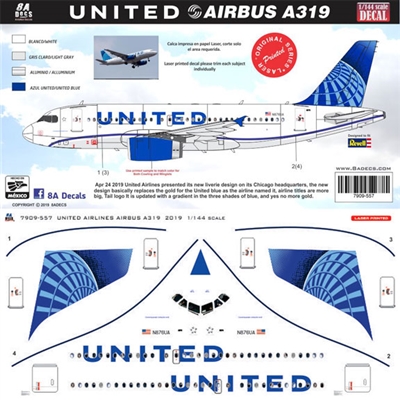 1:200 United Airlines (2019 cs) Airbus A.319