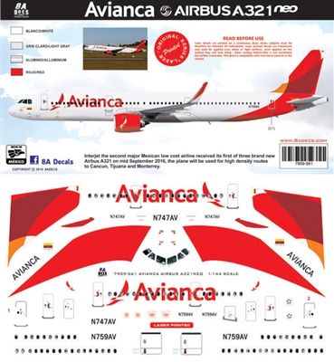 1:200 Avianca (2015 cs) Airbus  A.321NEO