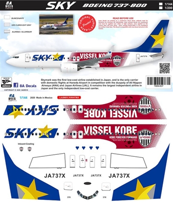 1:200 Skymark Airlines 'Vissel Kobe' Boeing 737-800