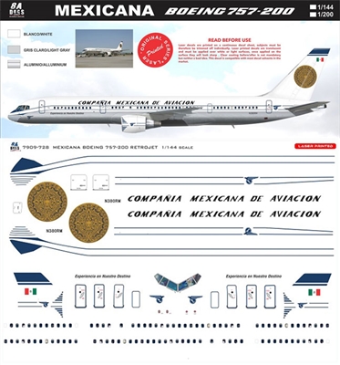 1:200 Mexicana ('retro' cs) Boeing 757-200