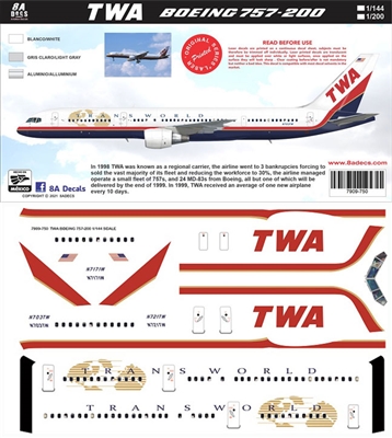 1:200 Trans World Airlines Boeing 757-200