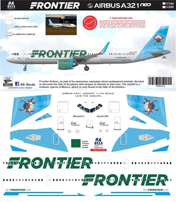 1:200 Frontier Airbus A.321NEO 'Luis the Axolotl'