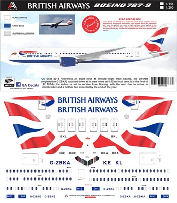 1:200 British Airways Boeing 787-9