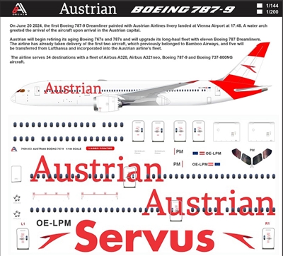 1:200 Austrian Airlines (2019 cs) Boeing 787-9