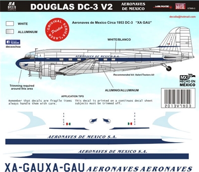 1:48 Aeronaves de Mexico (50's cs) Douglas DC-3