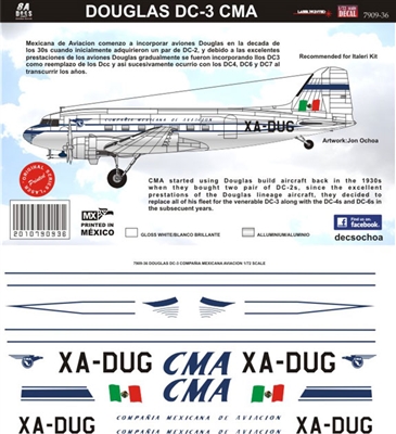 1:48 Compania Mexicana de Aviacion (1950's) Douglas DC-3