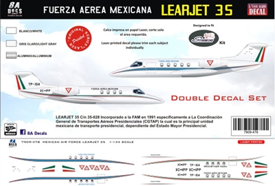 1:48 F.A. Mexicana Gates Learjet 35 (tricolor stripes)