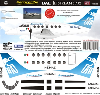 1:72 AeroCaribe Bae 3100 Jetstream 31