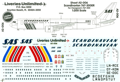 1:200 SAS Boeing 767-200/-300