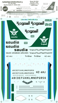 1:200 Saudia L.1011 Tristar 200