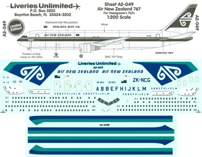 1:200 Air New Zealand Boeing 767