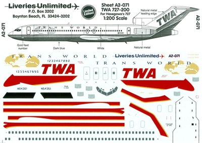 1:200 TWA Boeing 727-200
