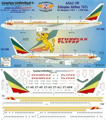 1:200 Ethiopian Airlines Boeing 767-200/-300