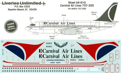 1:144 Carnival Airlines Boeing 737-200