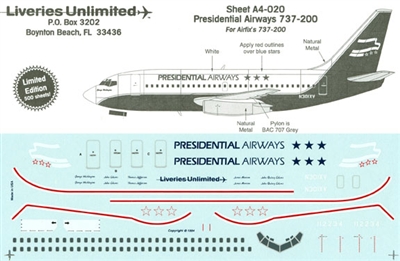 1:144 Presidential Airlines Boeing 737-200