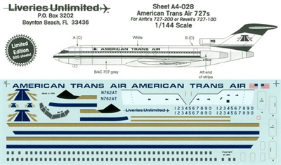 1:144 American Trans Air Boeing 727-100