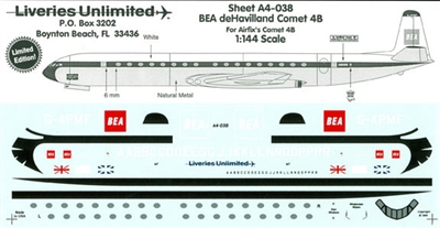 1:144 BEA (red square) Dh.106 Comet 4B