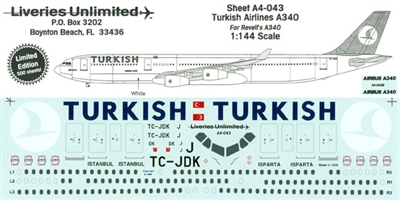 1:144 Turkish Airlines Airbus A.340-300
