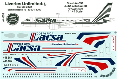 1:144 Lacsa Costa Rica Airbus A.320