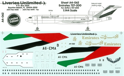 1:144 Emirates o/c Boeing 727-200