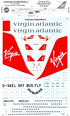 1:144 Virgin Atlantic Airbus A.340-300 *Sold Out*