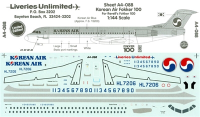 1:144 Korean Air Fokker 100