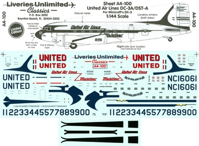 1:144 United Airlines Douglas DC-3
