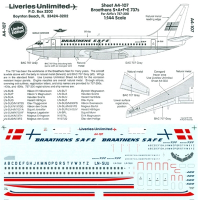 1:144 Braathens SAFE Boeing 737's