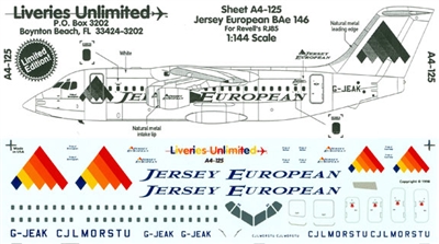 1:144 Jersey Airlines Bae 146 *Sold Out*