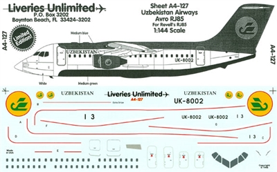 1:144 Uzbekistan Airways Bae RJ85