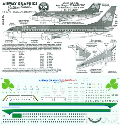 1:144 Aer Lingus Boeing 737-400/500
