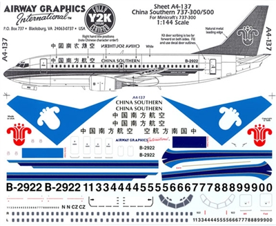 1:144 China Southern Boeing 737-300/-500