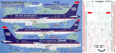 1:144 USAirways A.319/320/321