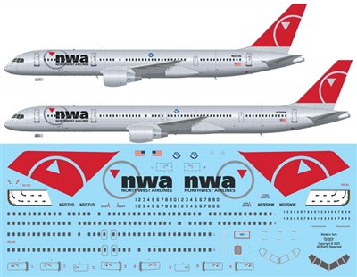 1:144 NWA Northwest Airlines (2003 - 2010 cs) Boeing 757-251 / -351