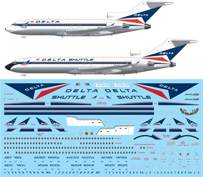 1:144 Delta Airlines, Delta Shuttle Boeing 727-95 / -232ADV