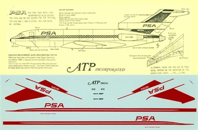 1:144 Pacific Southwest Airlines (PSA, 1965 cs) Boeing 727-100 / -200 / L.188 Electra